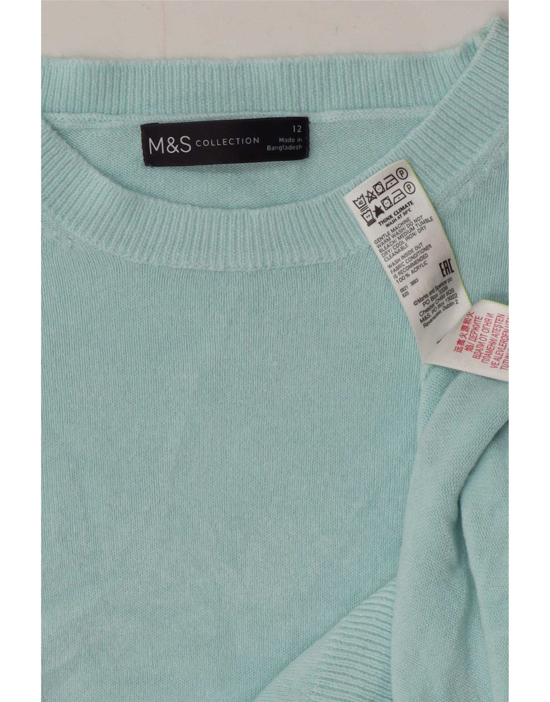 Marks & Spencer - Jersey de cuello redondo para mujer, talla 40, talla M, color turquesa