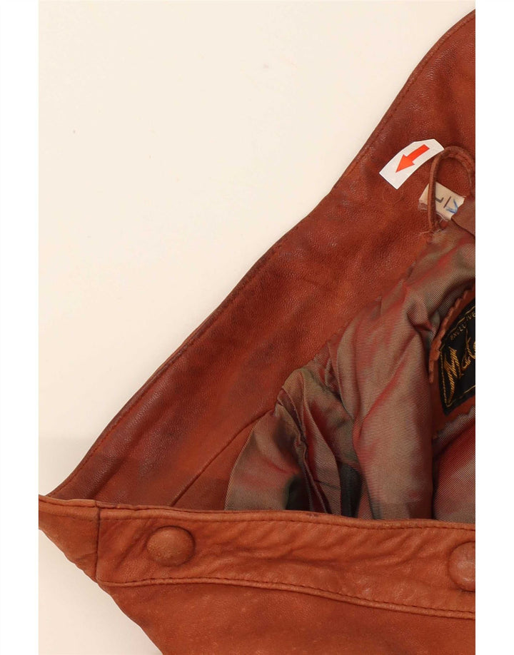 Chaqueta de cuero vintage para hombre UK 40 Large Brown