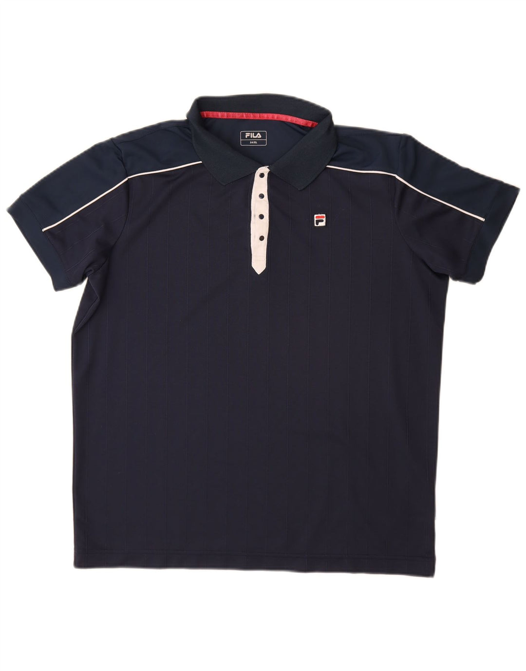 FILA Polo Hombre IT 54 XL Poliéster Azul Marino