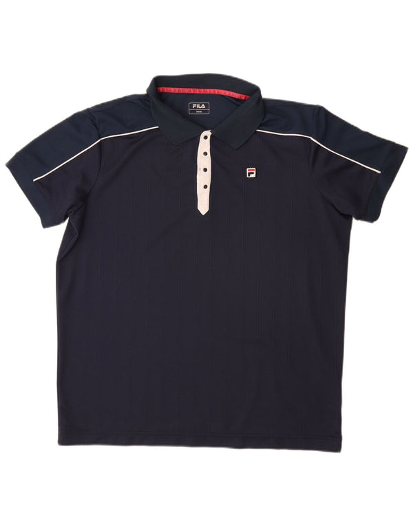 FILA Polo Hombre IT 54 XL Poliéster Azul Marino