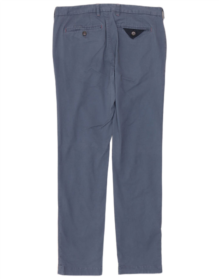 TED BAKER Pantalón de traje recto para hombre W32 L32 Algodón azul