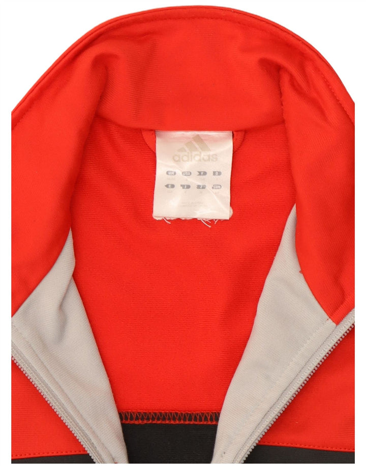 Adidas Hombre Chándal Top Chaqueta UK 36/38 Pequeño Rojo Colorblock Poliéster