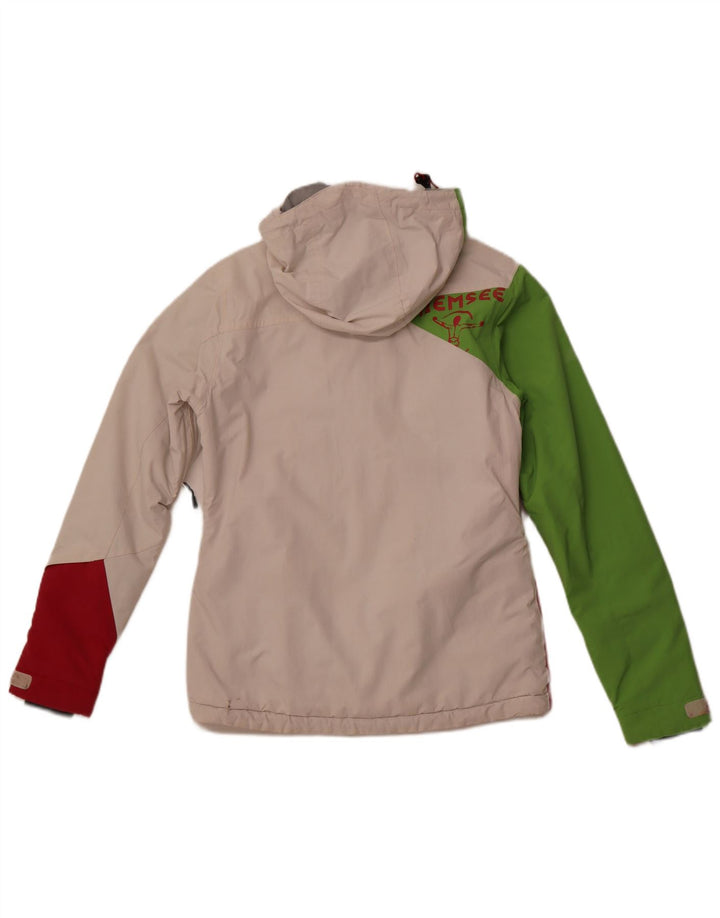 CHIEMSEE Chaqueta cortavientos con capucha para mujer UK 6 XS Blanco Colorblock