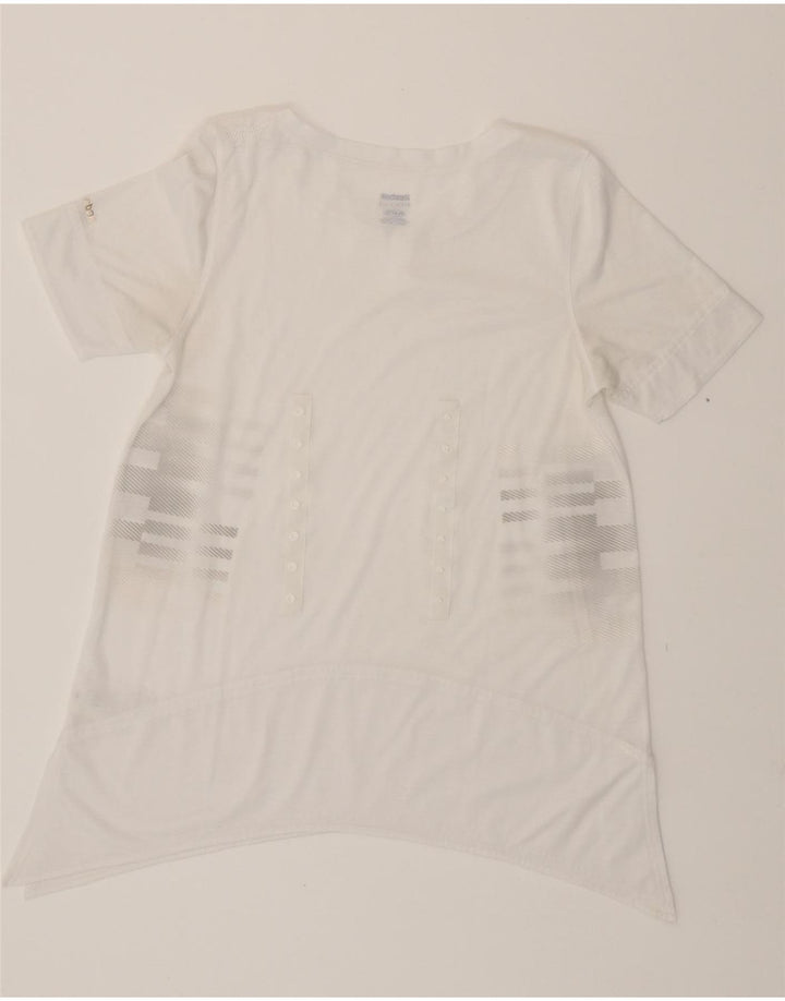 REEBOK Womens Tunic Top UK 10 Small White Polyester Vintage Reebok and Second-Hand Reebok from Messina Hembry 