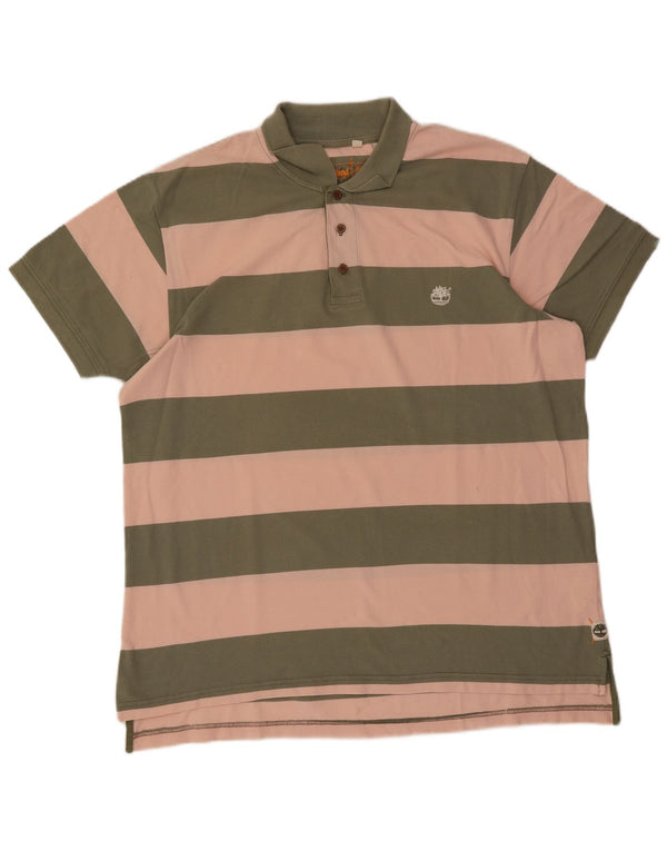 Timberland Polo para hombre 2XL Algodón a rayas verdes