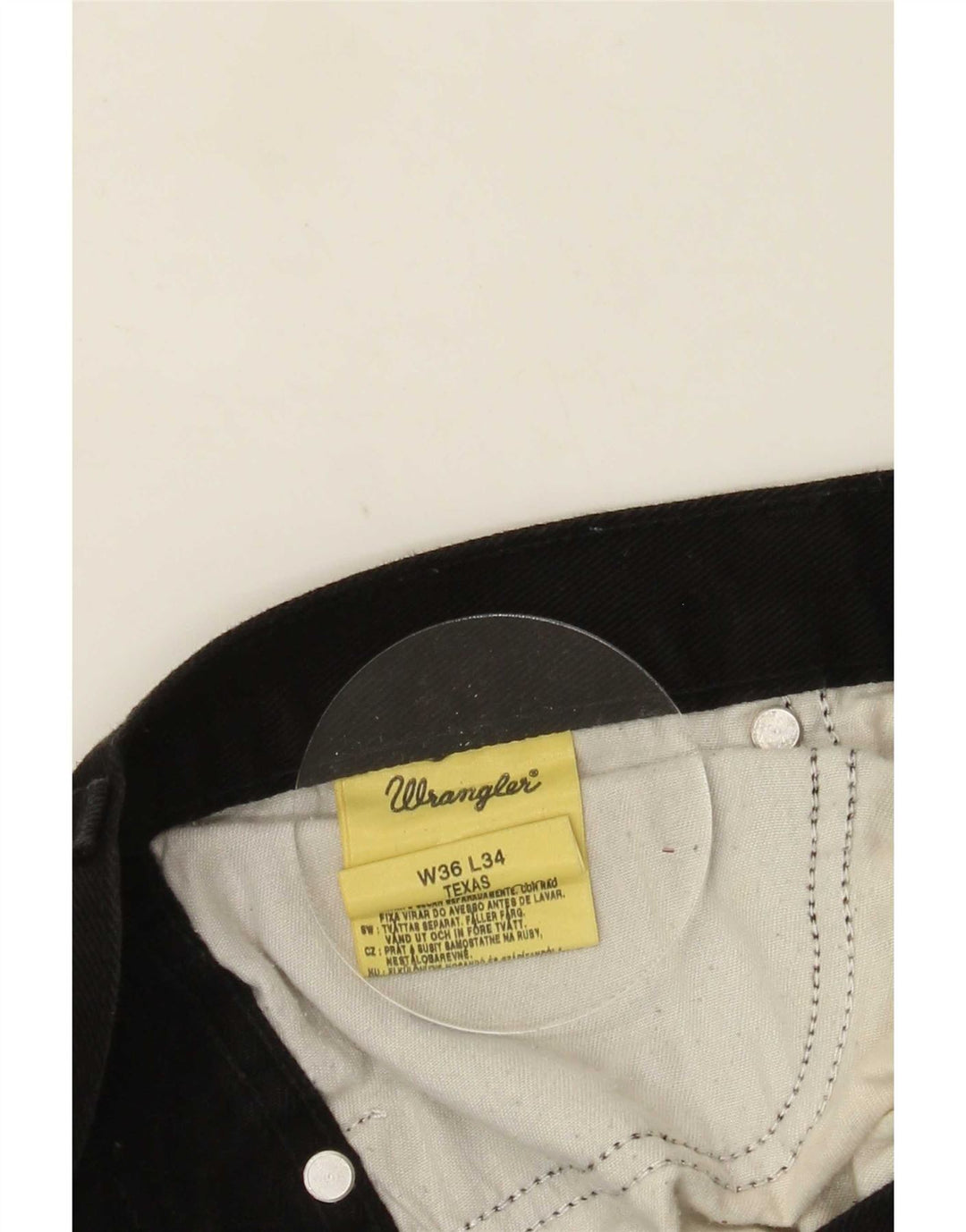 Wrangler Vaqueros rectos Texas para hombre W36 L34 Algodón negro