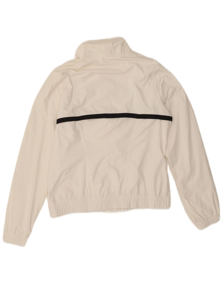 Nike Womens Tracksuit Top Jacket UK 14 Medium White Colourblock Polyester