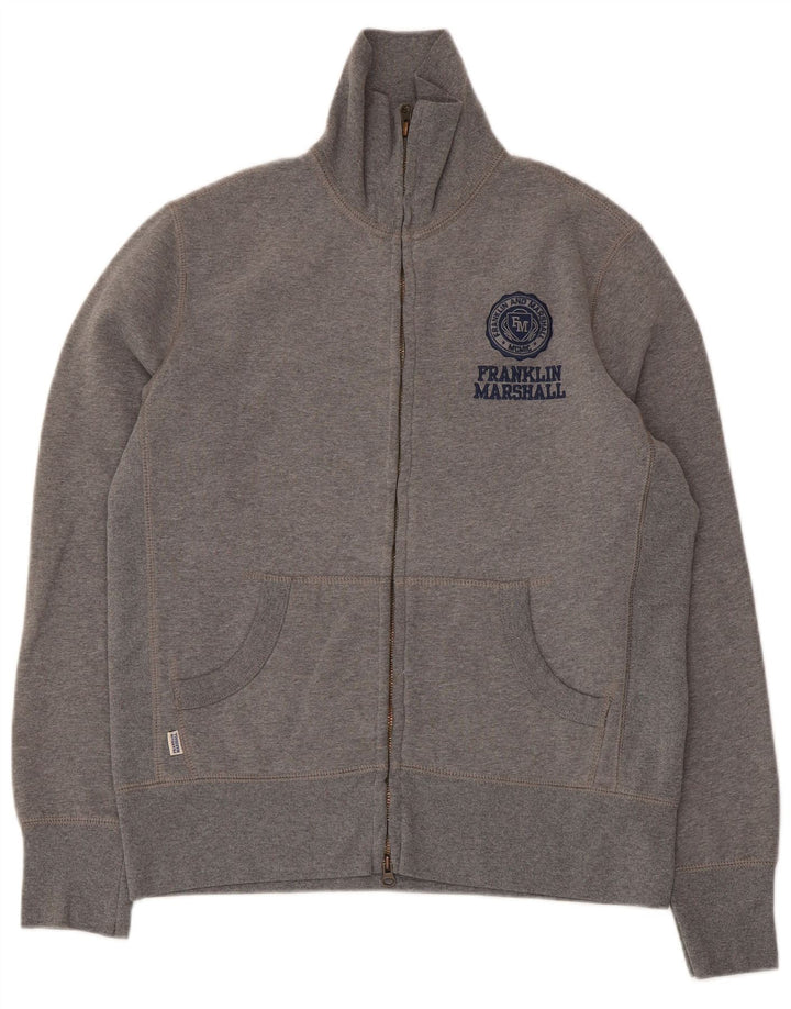 Franklin Marshall Mens Graphic Chándal Top Chaqueta Gris Medio