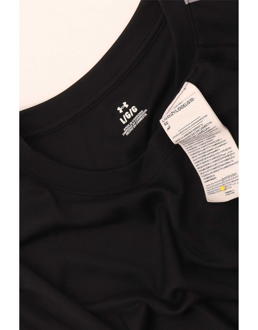 Under Armour Hombre Camiseta Top Large Negro Colorblock Poliéster