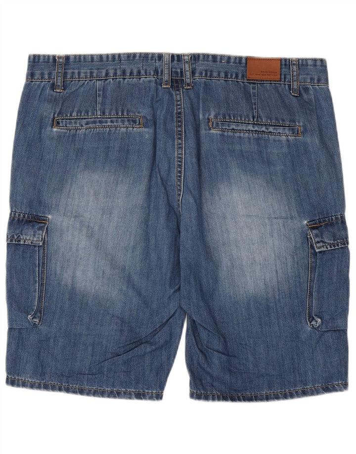 Brugi Mens Cargo Denim Shorts W36 Grande Azul