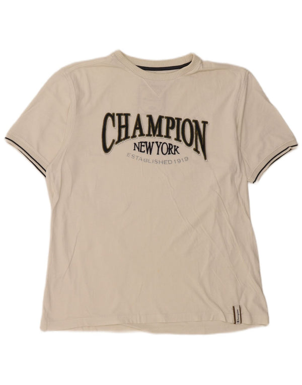 Champion Camiseta gráfica para mujer UK 40 XL Blanco