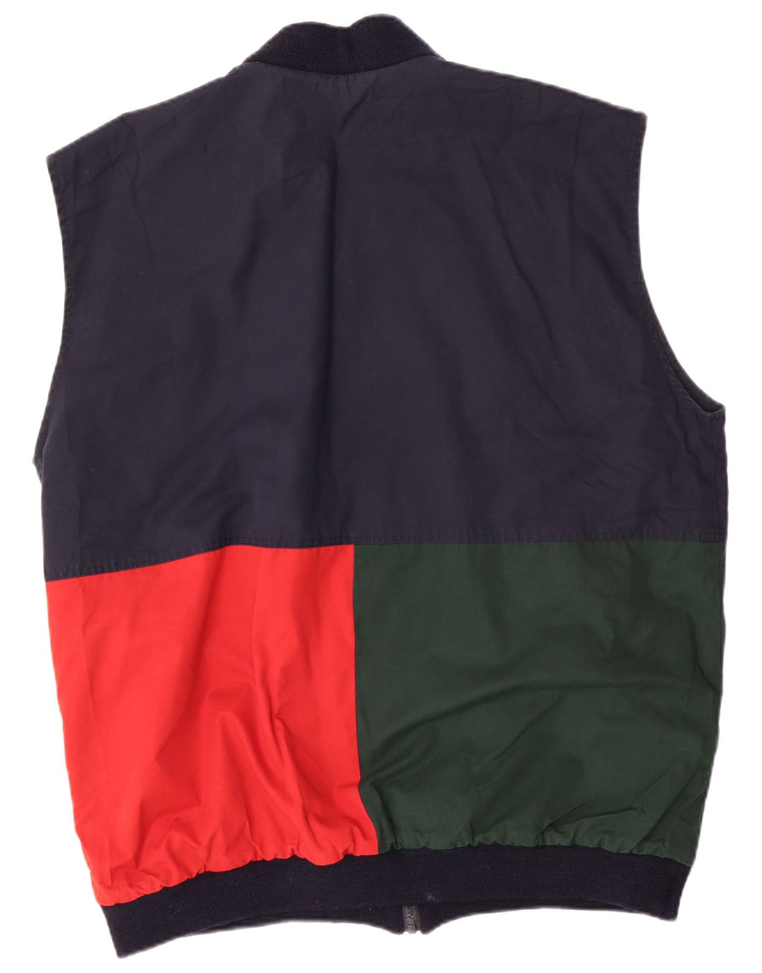 Vintage hombres reversible chaleco Reino Unido 42 XL azul marino colorblock