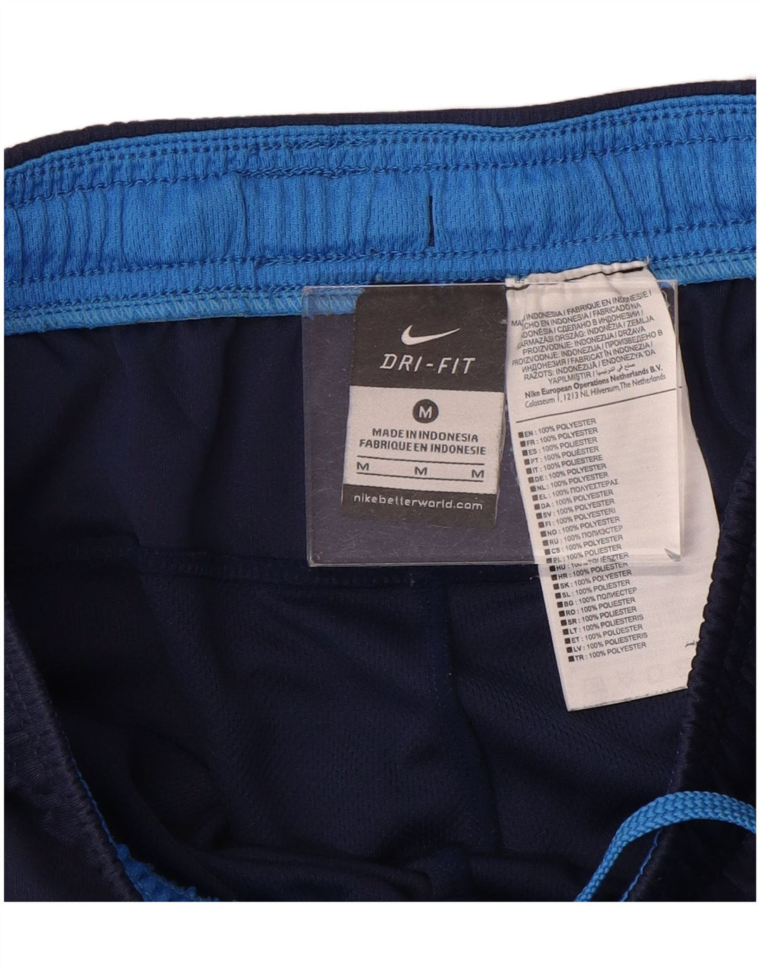 Pantalones cortos deportivos Nike Dri Fit para hombre Poliéster azul marino mediano