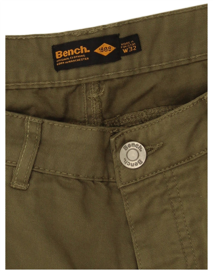 Pantalones cortos tipo cargo para hombre Bench W32 Algodón caqui mediano