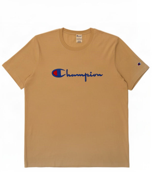 Champion Camiseta Gráfica Para Hombre Top Grande De Algodón Beige