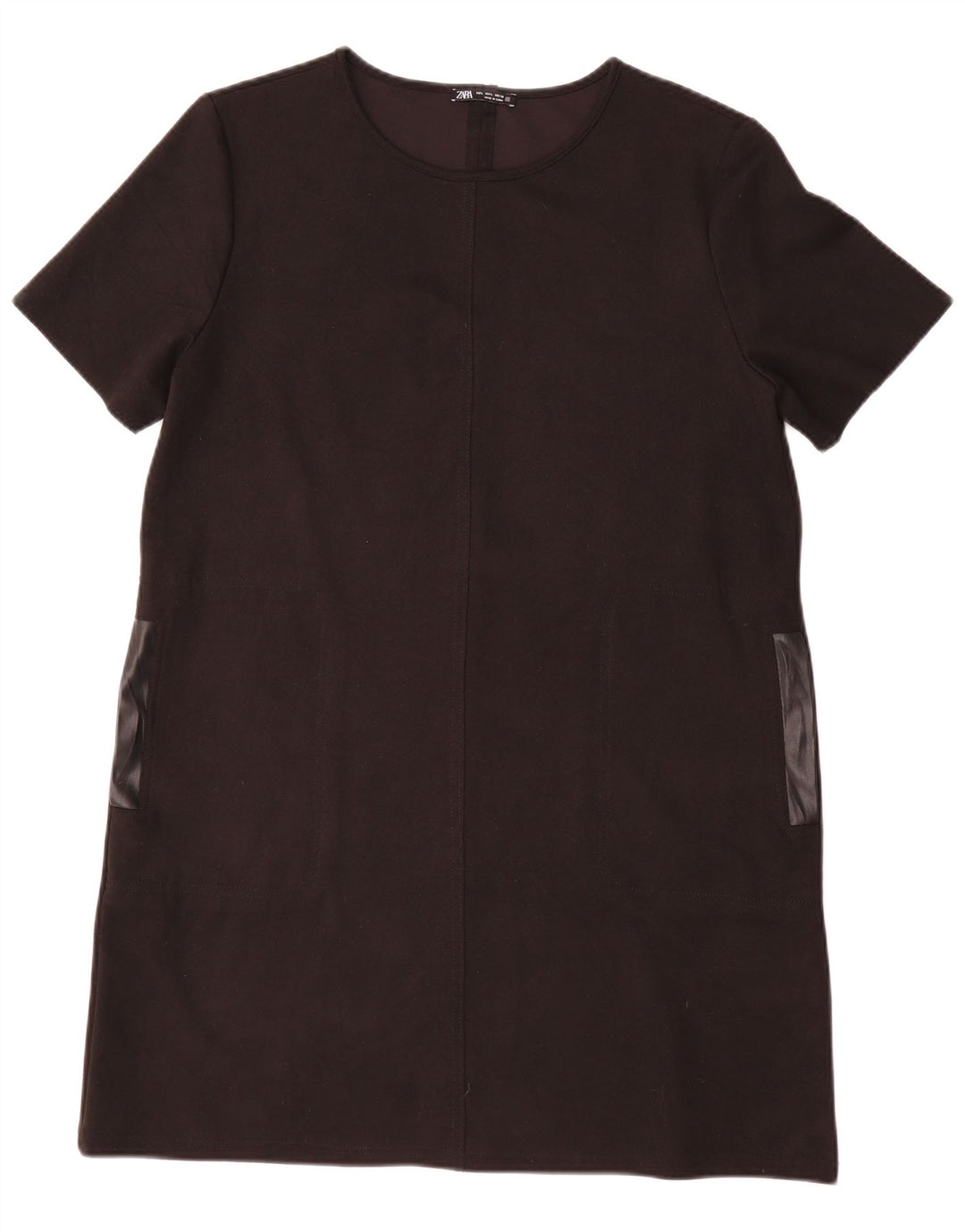 Zara Vestido recto para mujer UK 46 Grande Poliéster negro