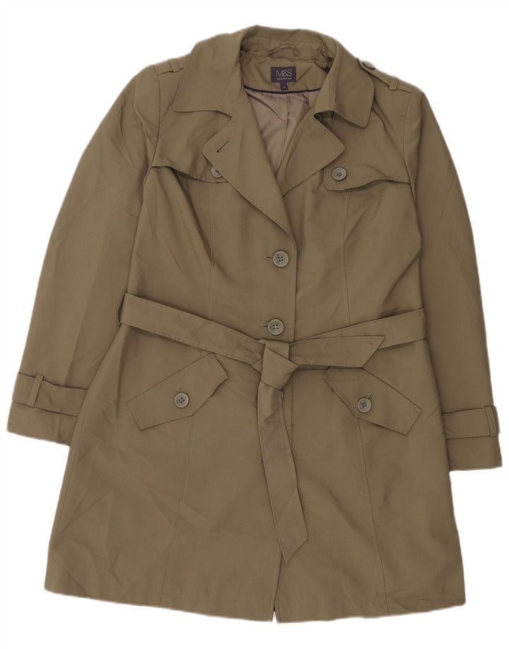 Marks & Spencer Gabardina para mujer UK 44 Grande Poliéster caqui