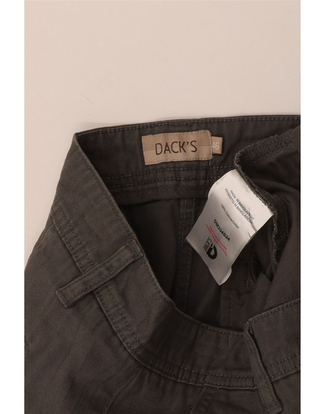 DAKS Pantalones cortos chinos para hombre IT 46 Medium W32 Algodón gris