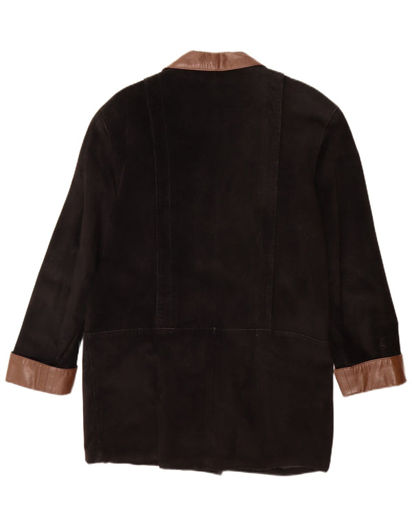 Vintage mujer doble pecho ante Blazer chaqueta EU 40 medio negro
