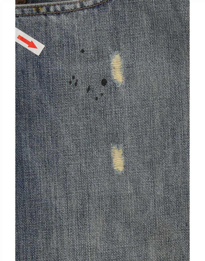 Armani Jeans rectos desgastados para hombre W36 L30 Algodón azul