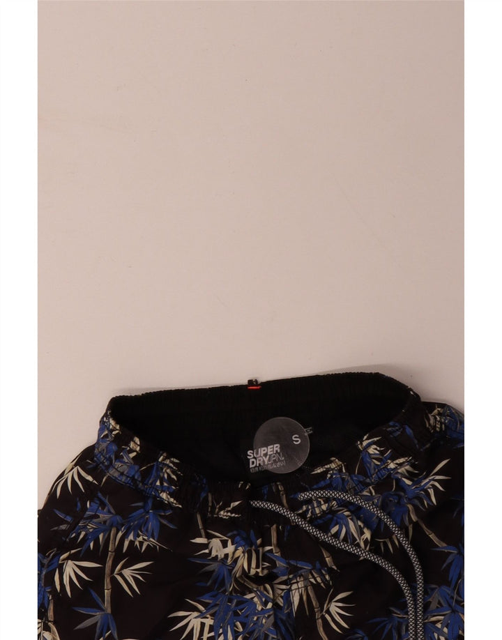 SUPERDRY Mujer Bañador Corto Pequeño Negro Floral Poliéster