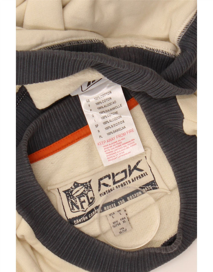 REEBOK Hombre Miami Dolphins Sudadera tipo jersey grande en color blanco roto