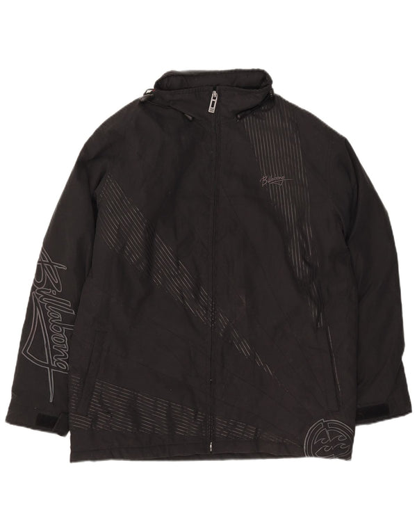 Billabong Chaqueta cortavientos con capucha gráfica para mujer US 14 XL Negro Rayas