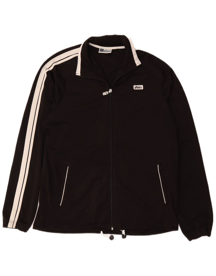 Asics Hombre Chándal Top Chaqueta Grande Negro Colorblock