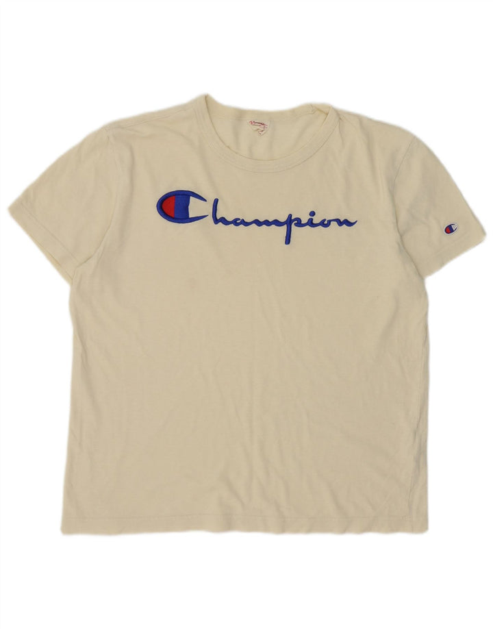 Champion Camiseta Gráfica para Hombre Top Medium Off White Cotton