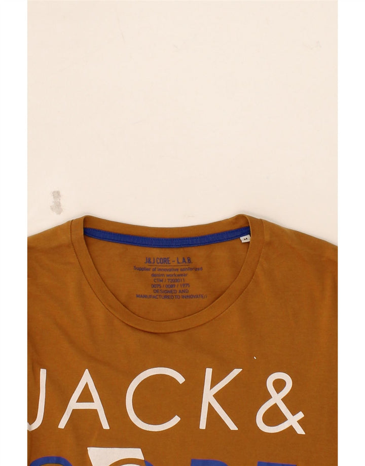 JACK & JONES Mens Graphic T-Shirt Top Medium Brown Vintage Jack & Jones and Second-Hand Jack & Jones from Messina Hembry 