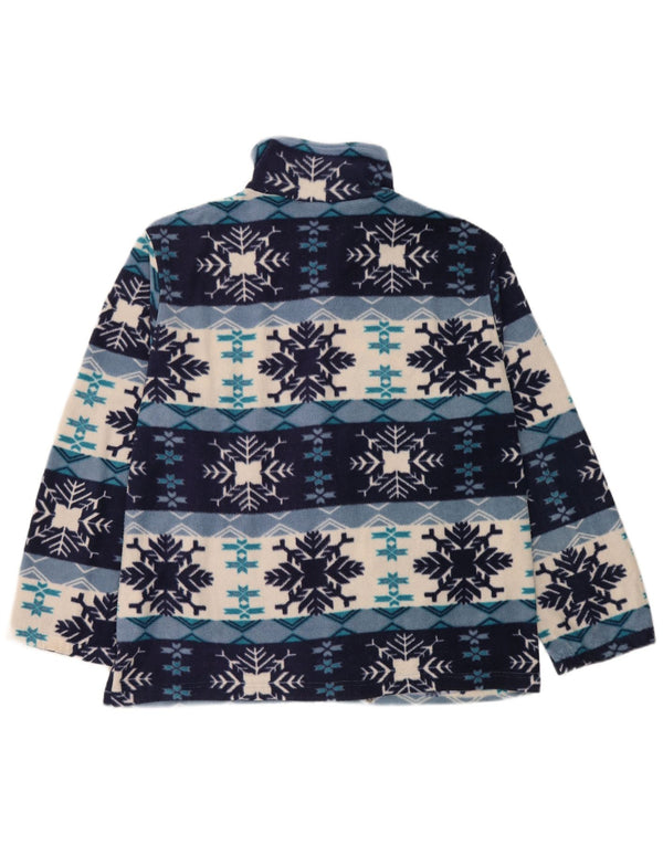 Vintage hombres chaqueta de lana Reino Unido 42 XL azul Fair Isle Viscosa