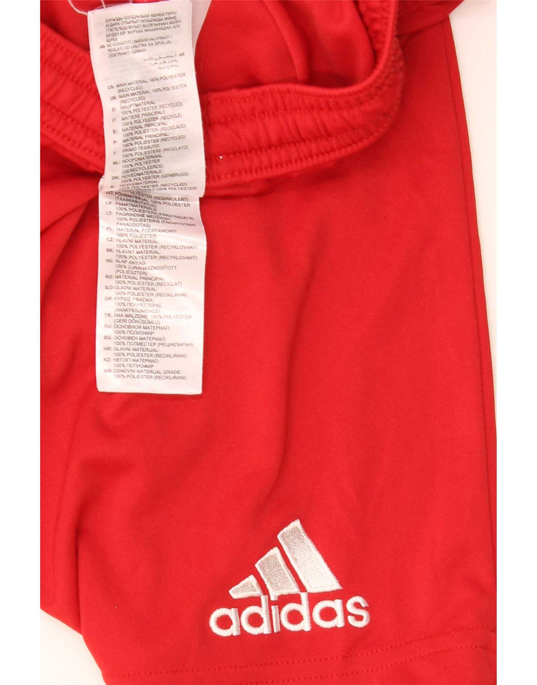 Adidas - Pantalones cortos deportivos para hombre, talla grande, poliéster rojo