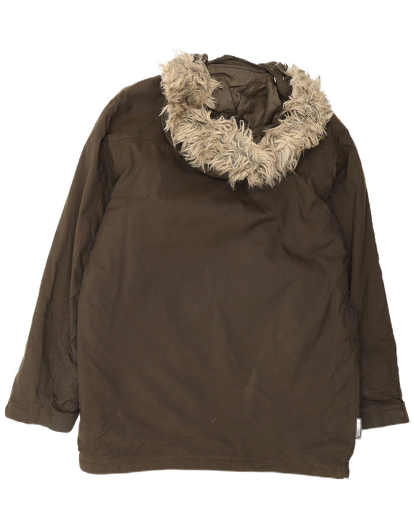 Parka con capucha para hombre Mountain Warehouse UK 38 Nylon marrón medio