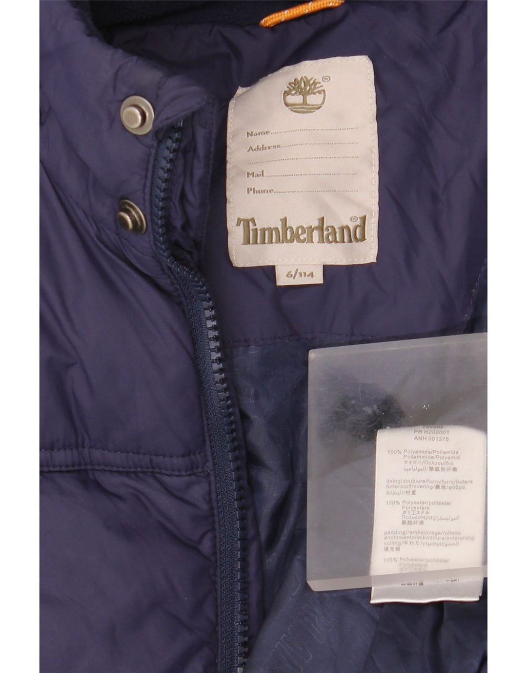 Timberland Chaqueta Acolchada Con Capucha Niño 5-6 Años Azul Marino Poliamida