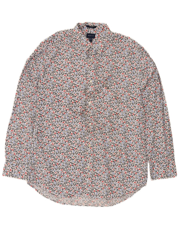 Camisa Gant Regular Fit para hombre Talla 43/44 17 1/2 XL Algodón floral blanco