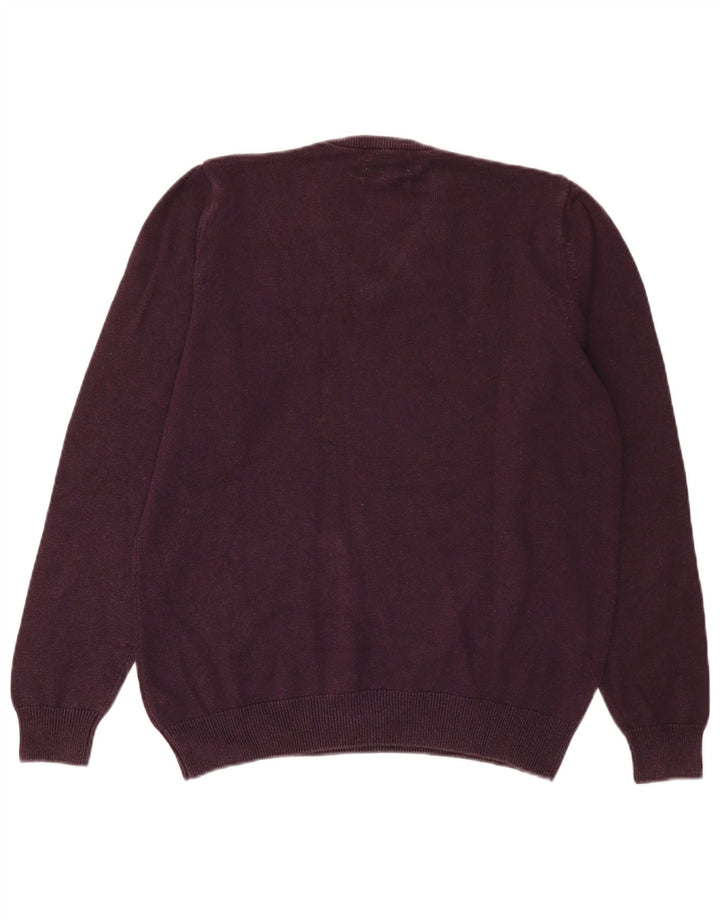 Marks & Spencer Jersey con Cuello en V para Hombre de algodón Morado Medio