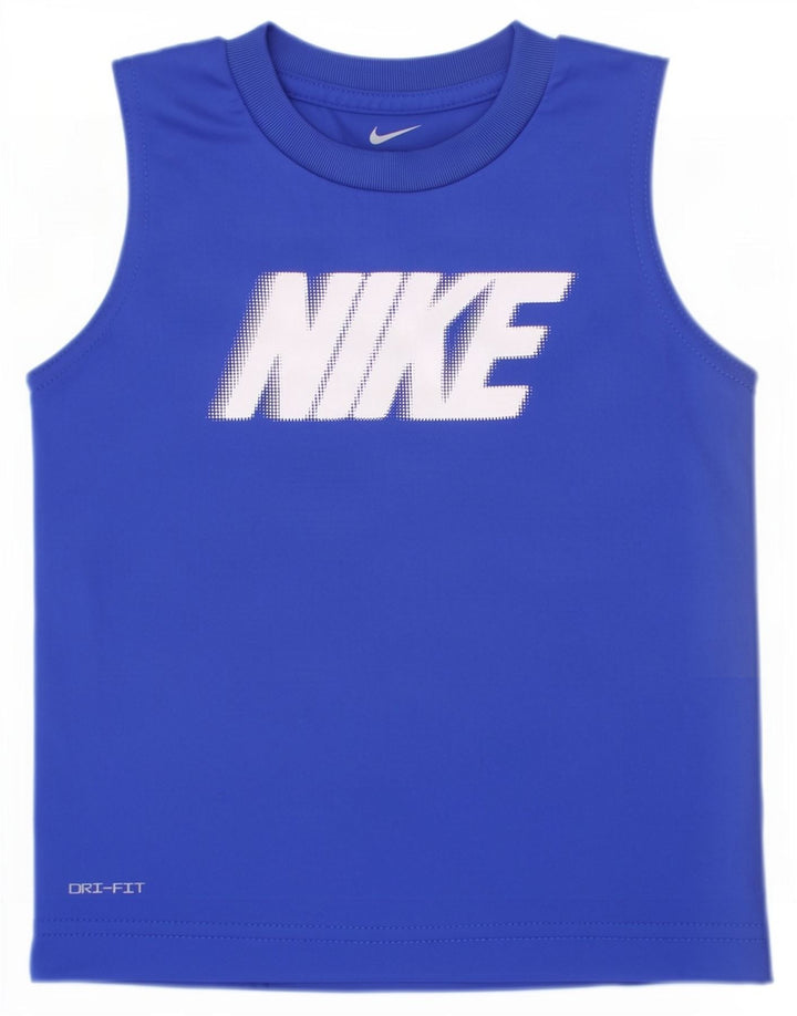 Nike Camiseta sin mangas Dri Fit Graphic para niños 2-3 años Poliéster azul