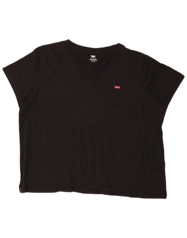 Levi's Camiseta extragrande para mujer UK 22 3XL Algodón negro