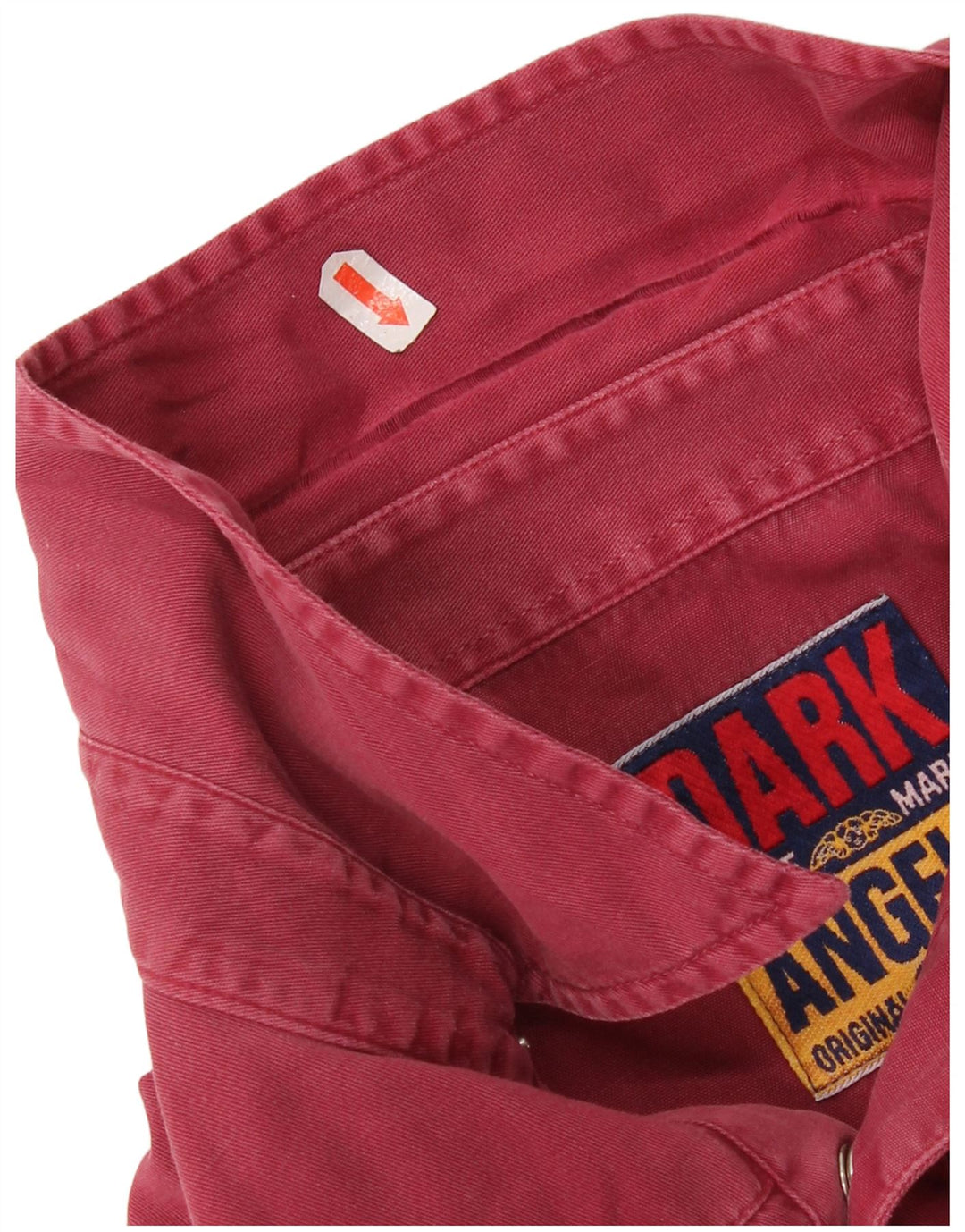 Vintage hombres camisa occidental XL algodón burdeos