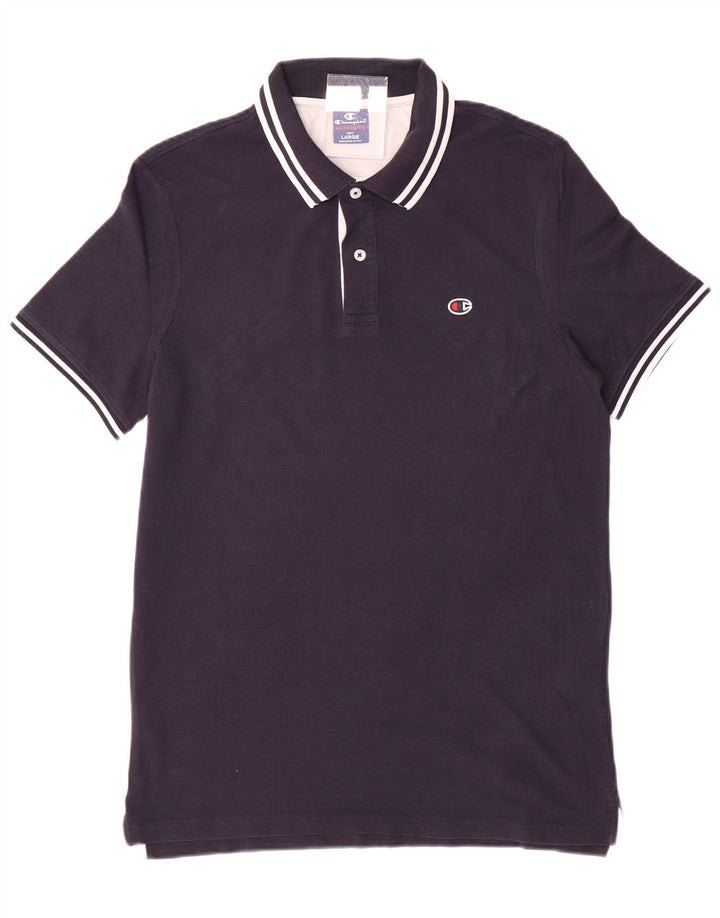 CHAMPION Mens Polo Shirt Large Navy Blue