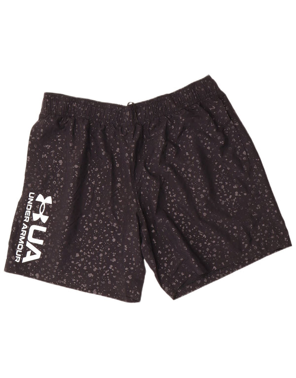 Under Armour Pantalones cortos deportivos gráficos para hombre 2XL Poliéster manchado negro