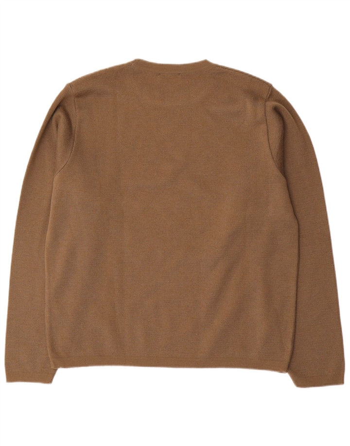 Jersey Hombre Trussardi Jeans Cuello Redondo Lana Marrón Medio