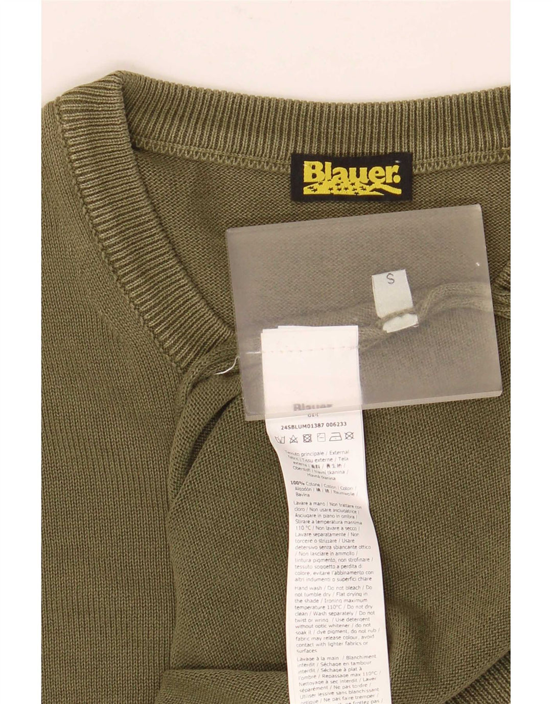 Blauer Hombre Jersey De Cuello Redondo Jersey Small Verde Algodón