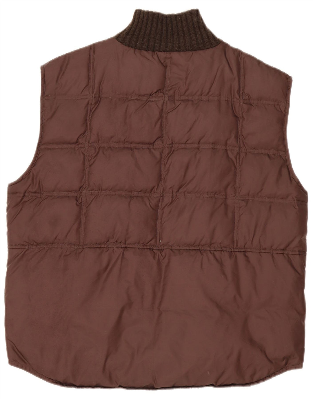 Vintage hombres acolchado Gilet Reino Unido 40 marrón grande