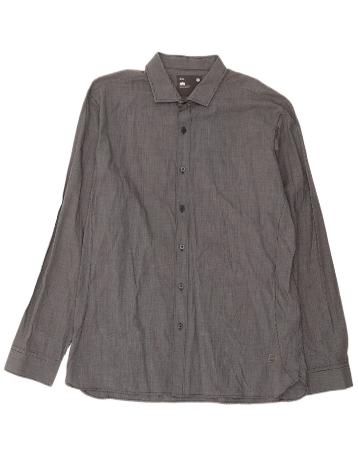 Camisa G-Star para hombre 2XL Algodón a cuadros gris