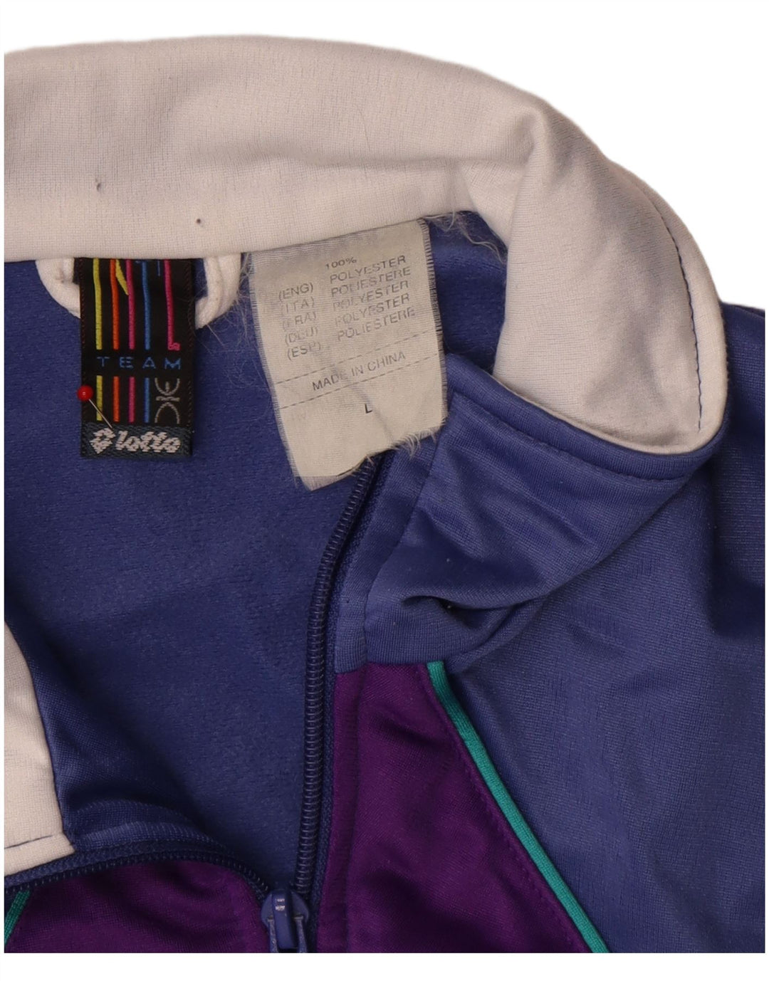 Lotto Hombre Chándal Top Chaqueta Grande Azul Colorblock Poliéster