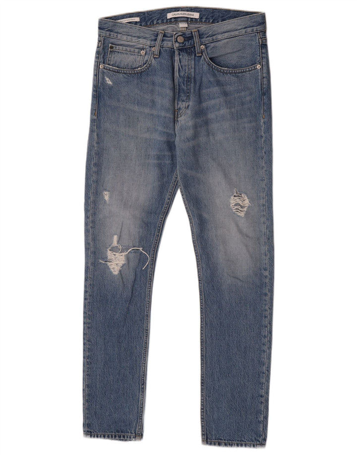 Calvin Klein Jeans ajustados desgastados para hombre W29 L30 Algodón azul