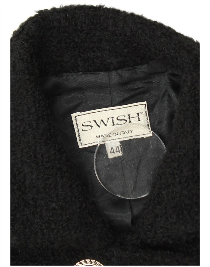 SWISH Chaqueta tipo blazer corta con doble botonadura para mujer IT 44 Medium Black