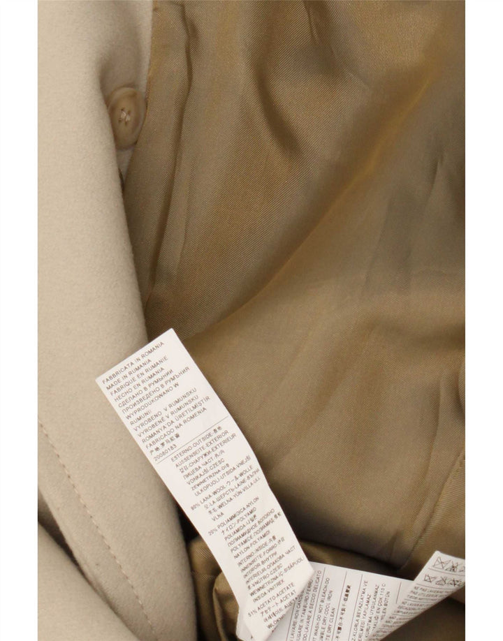 Sisley Abrigo De Doble Botonadura IT 40 Small Beige Lana
