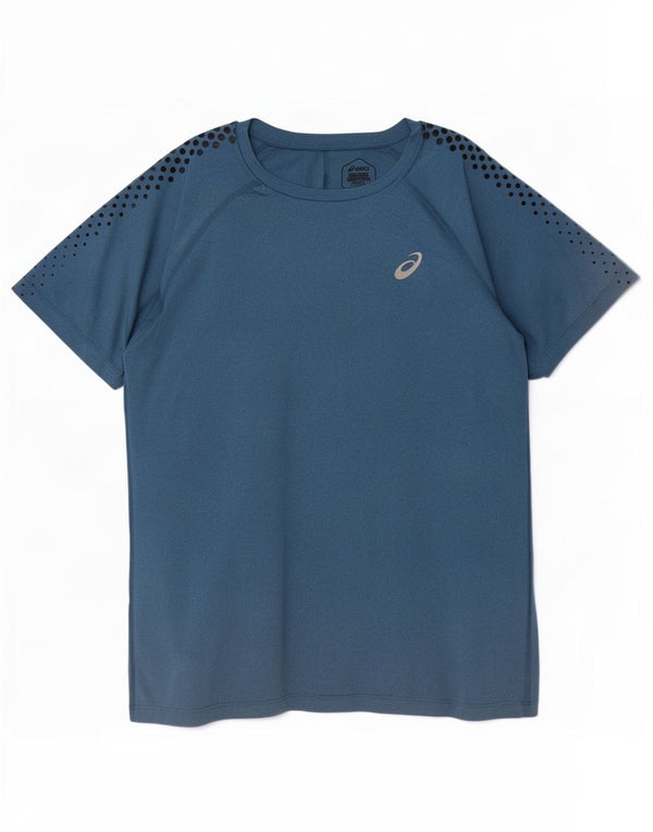 Camiseta Asics Hombre Top XL Poliéster Manchado Azul Marino
